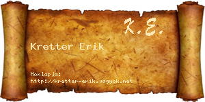 Kretter Erik névjegykártya